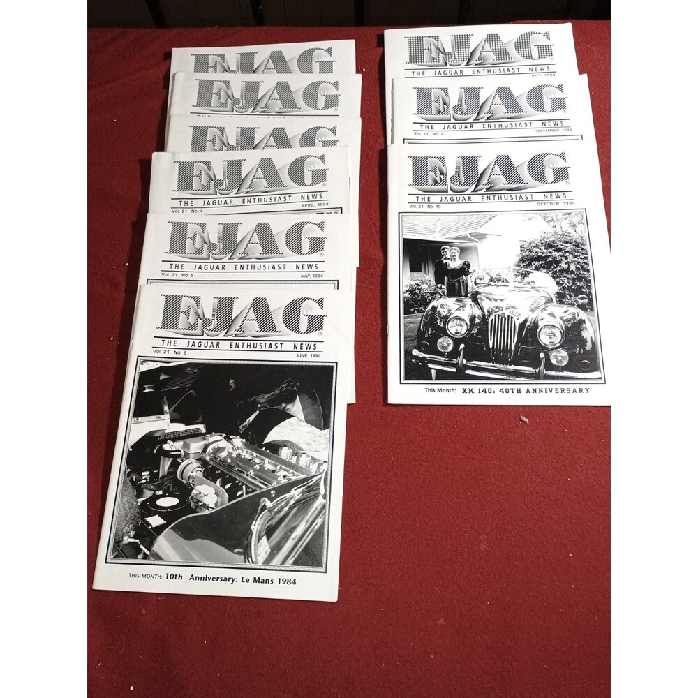 EJAG Magazine -  Jaguar - 1994- Lot of 9 issues - Missing August, Nov, and Dec.